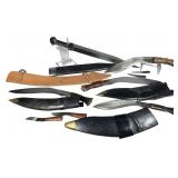 A Collection of Gurkha Khukuri Knives and a Caucasian Kindjal Dagger