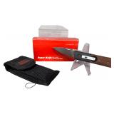 Super Knife KK094-30 Spring-Assisted Folding Pocket Knife with Box and Sheath