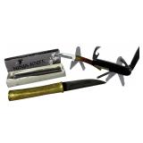 Four Folding and Fixed Blade Knives including Valor Ninja Balisong and Solingen Multi-Tool