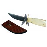 Marbles USA Cowboy Fixed Blade Knife with Natural Smooth Bone Handle and Sheath