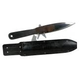 Blackjack Broadhead Sport Thrower Knife with Leather Sheath