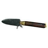 Custom Handcrafted Fixed Blade Utility Knife with Leaf-Shaped Blade and Hardwood Handle