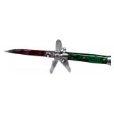 E.D.C. 8.5 Inch Automatic Stiletto Knife with Green Pearloid Handle