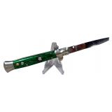 E.D.C. 9-Inch Automatic Stiletto Knife with Green Pearlescent Scales