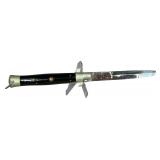 Vintage Automatic Stiletto Knife with Black Synthetic Scales