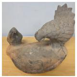 Scarce Clint Alderman 'Mud Creek Pottery' Pit Fired Chicken & Chick Display