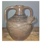 1997 Steve Miller Rose Bud Decorated Folk Pottery