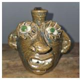 2001 Jerry Brown Southern Folk Pottery Face Jug