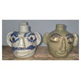 Pair of Jerry Brown Pint Size Face Jugs