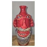 Early Jerry Brown Red Folk Pottery Face Jug