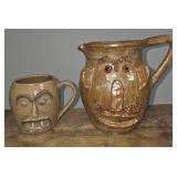 Allen Ham Folk Pottery Lot of 2