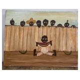 Black Americana Boy Eating Watermelon Painting