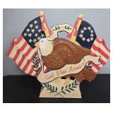Eagle & American Flag Tin Cutout