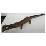 1940-50s Signed WV, Folk Art Wooden Alligator