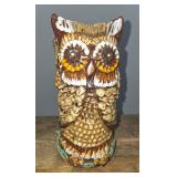 Stunning Copper Top Pottery Owl Figural