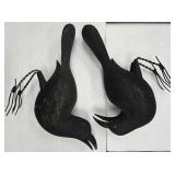 Early Carved Wood Crow Standing Working Decoys