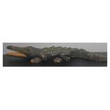 1940-50s Folk Art Wooden Carved Alligator