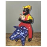 Larry Wilson Black Man Pig Rider With Chicken