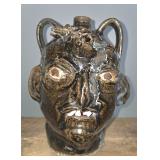 Early Period Chester Hewell Folk Pottery Face Jug