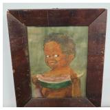 African American Boy With Watermelon Painting
