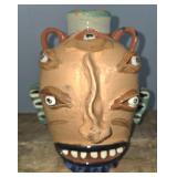 Carl Block Texas Folk Pottery Face Jug