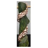 Jeff Williams NC, Wood Carved Folk Art Snake Tree