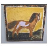 Signed Sudduth Folk Art Painting Of Horse