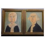 George & Martha Washington Folk Art Portraits