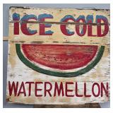 1950s Hand Painted 'Ice Cold Watermelon' Sign