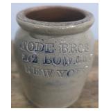 Tode Bros. New York Condiment Stoneware Jar