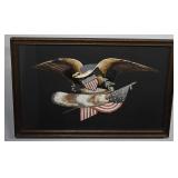 19th Century American Eagle Coat of Arms Made of Feathers