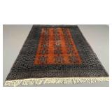 Bokhara Style Area Rug With Inscription