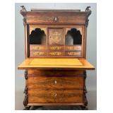 Mid-19th Century Danish Biedermeier- Influenced Secretary With Inlaid Interior