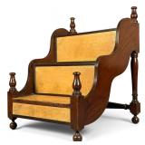 Leather Mounted Mahogany Library Step