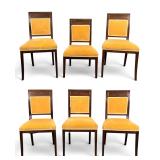 Set Of Six Brass Mounted Empire Style Mahogany Dining Chairs, 19th Century