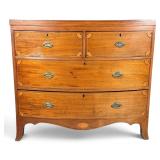 Federal Style Bowfront Mahogany Chest Of Drawers