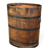 Antique Iron Banded Wood Barrel