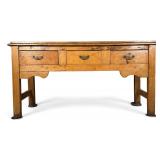 19th Century Pine Three-Drawer Serving Table