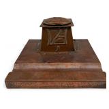 Arts & Crafts Hammered  Copper Inkwell