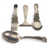 Sterling Silver Bunny & Squirrel Baby Serving Pieces