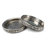 Pair Of Sterling Silver Wine Coasters