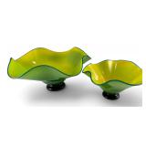 Two California Studio Art Glass Bowls
