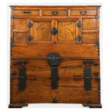 Antique Korean Iron Mounted Bandaji Chest