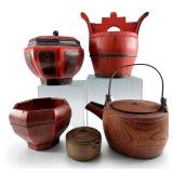 Grouping Of Asian Lacquerware & Wood Items