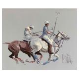 Mark King (1931-1914), Polo Players, Mixed Media On Paper