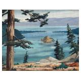 Edgar Alwin Payne (California, 1883-1947), Emerald Bay, Lake Tahoe, Oil On Canvas Laid To Board