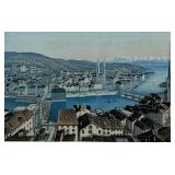 After Heinrich Siegfried (Swiss, 1814-1889), Zurich, Colored Etching
