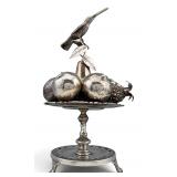 Portuguese 10 Dinheiros Silver Figural Paliteiro, 19th Century