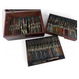 George IV Sterling Silver Agate Dessert Set, 74 Pieces