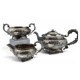 George III Sterling Silver Three Piece Tea Set, Crispin Fuller, London
